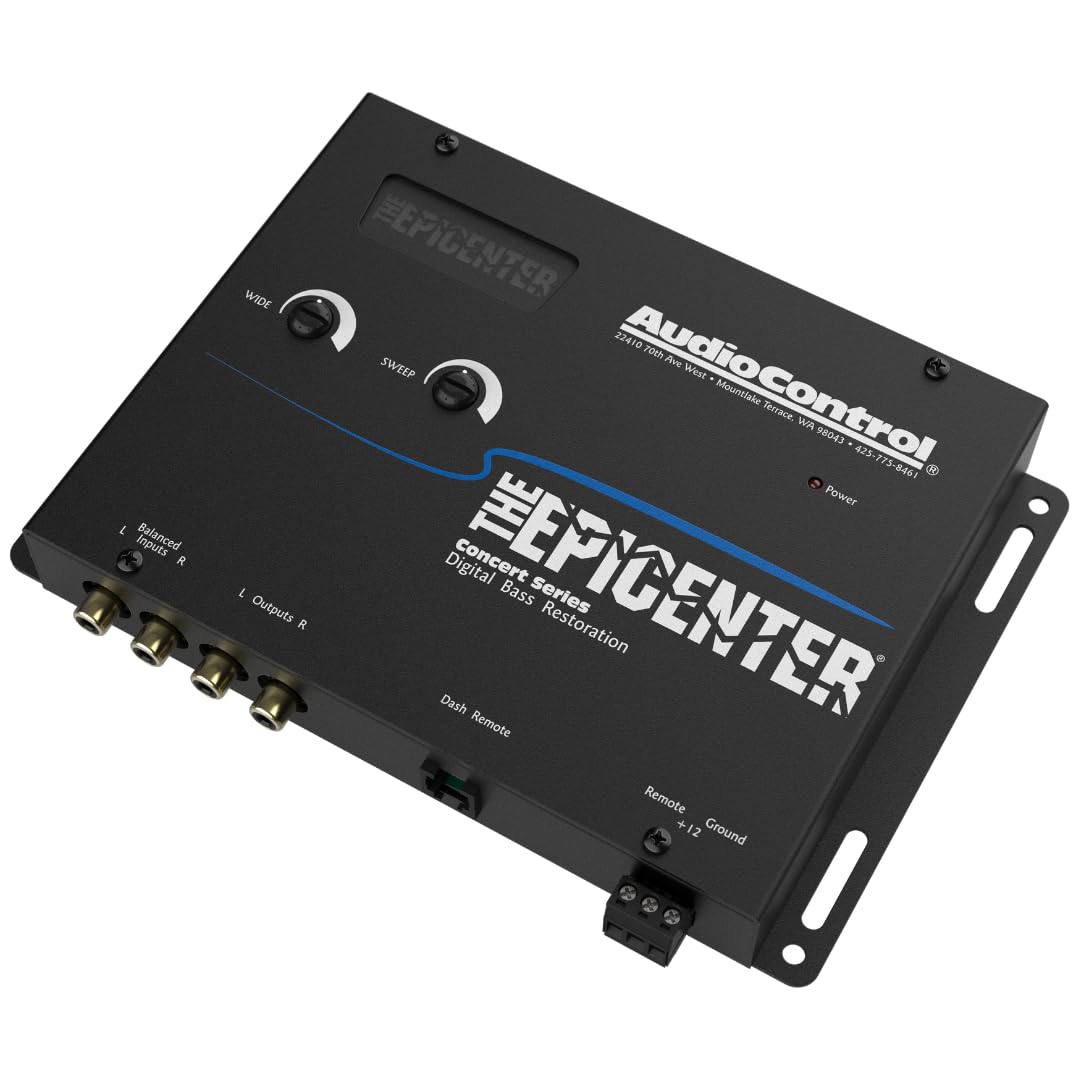Audiocontrol Epicenter Digital Bass Restoration Control Processor, Car Audio Bass Booster Enhancer With Wired Remote Control (Black)