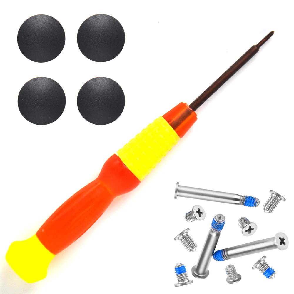 Padarsey 4 Pack Rubber Case Feet With Screws Screwdriver Kit Set Compatible For Macbook Pro A1278 A1286 A1297 13 15 17 (Not For