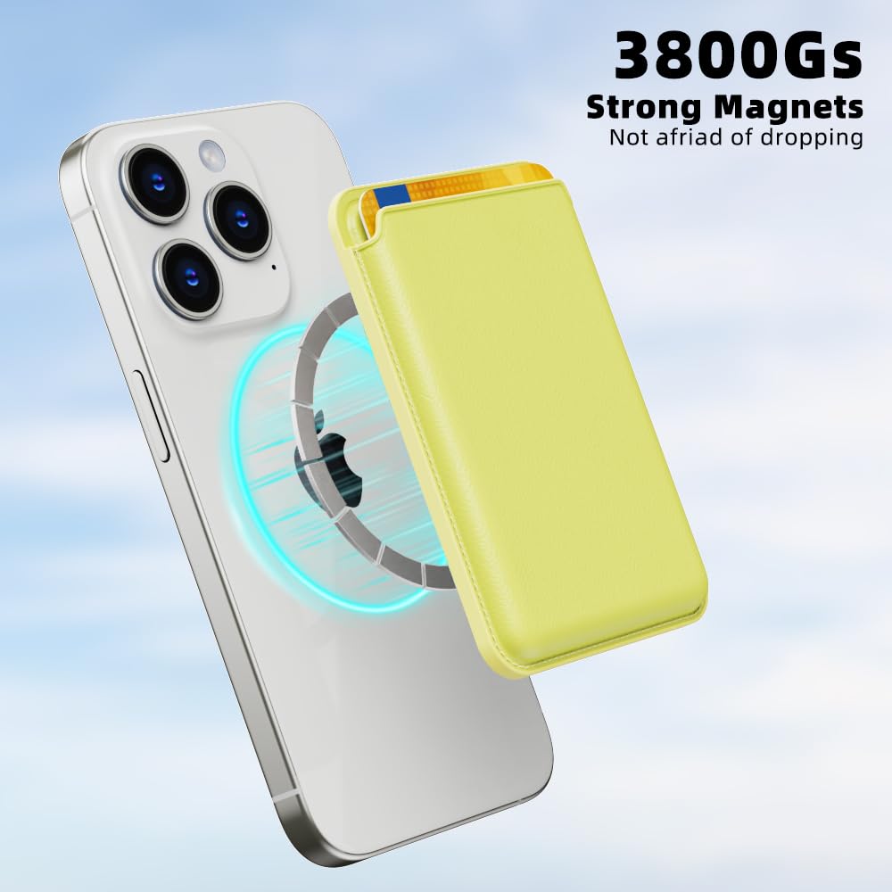 Kpneol Magnetic Wallet For Iphone, Leather Magnetic Phone Wallet Mag Wallet Rfid, Magnetic Wallet 3 Card Holder For Iphone 16/15