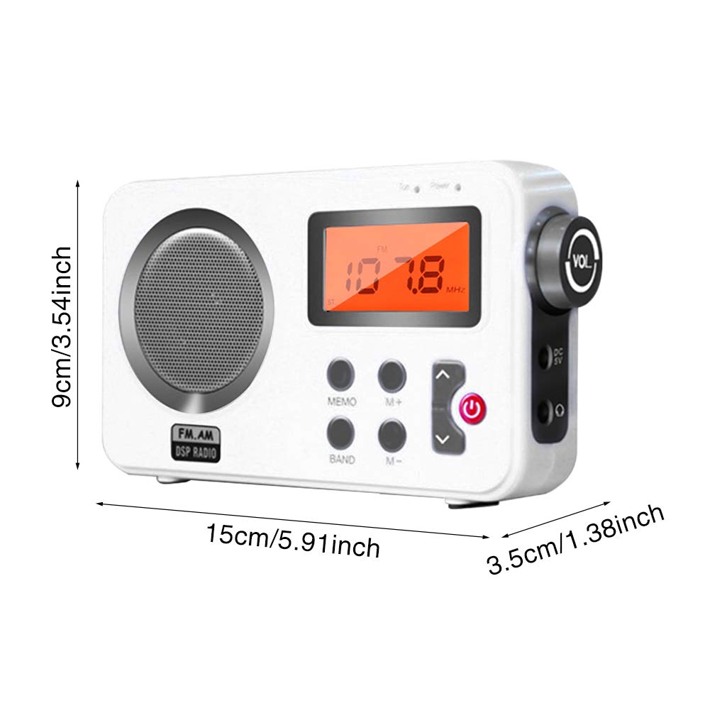 Shower Radio Speaker, Portable Lcd Display Stereo Radio With Am/Fm Radio/Rds System Long Playback Time Radio With Preset 20 Radi