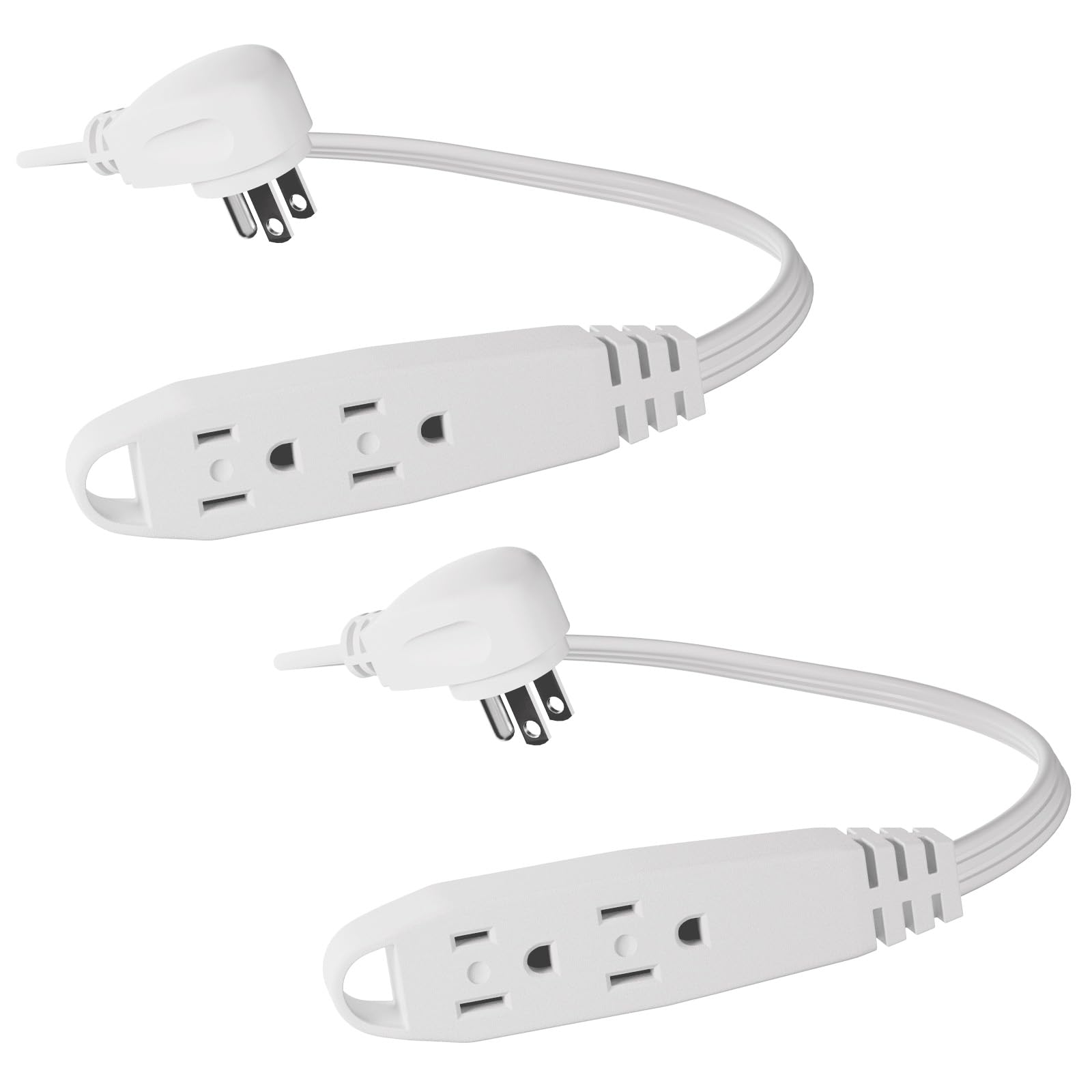 K Kasonic   1 Feet 3 Outlet Extension Cord With Flat Plug   Triple Extension Wire Grounded Multi Outlet For Indoor Use, Ul Liste