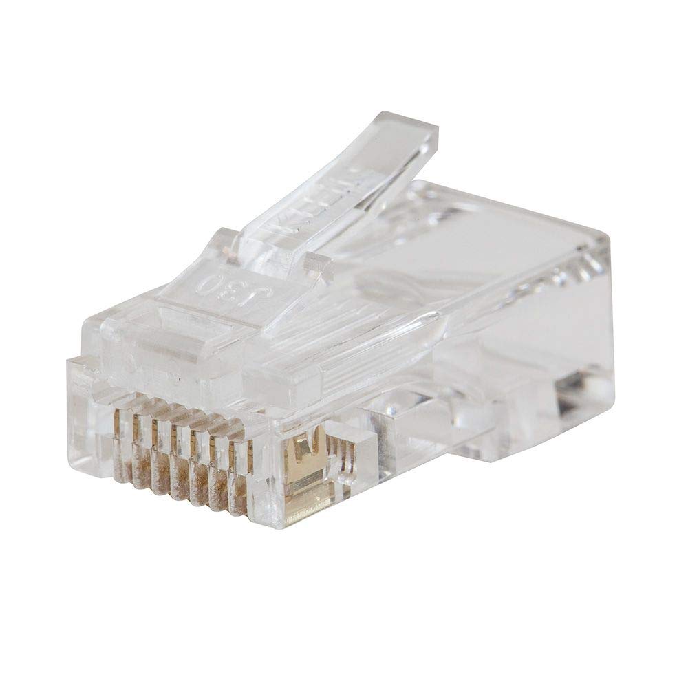Klein Tools Vdv826 703 Pass Thru Modular Data Plug, Rj45 Cat6, Gold Plated, Pass Through Connectors 50 Pack