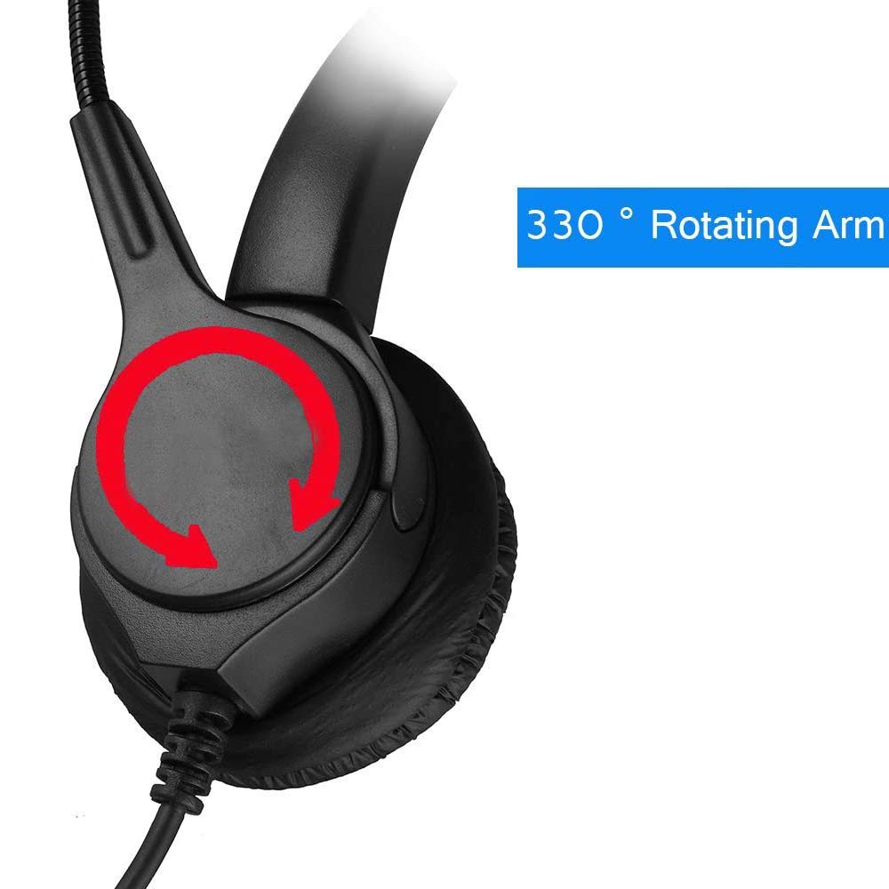 Telpal Corded Noise Cancelling Monaural Headset With Usb Headset Adapter As Office Pc Headset For Computer/Pc/Laptop Use Only