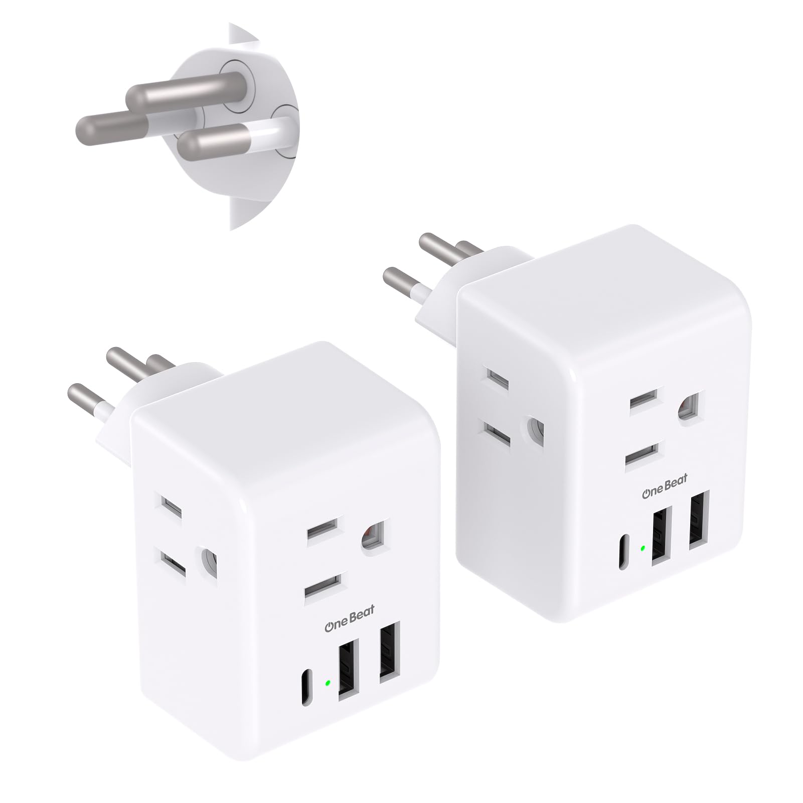 2 Pack Switzerland Travel Plug Adapter, Swiss Outlet Adapter With 3 Outlets 3 Usb Charging Ports(1 Usb C), Type J Power Adapter,