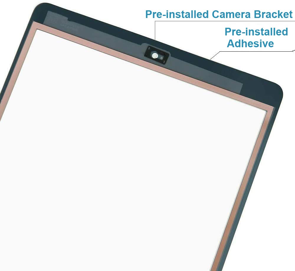 Dedia White Touch Screen Replacement For Ipad 5 2017 9.7 Inch, A1822 A1823 Digitizer Glass Assembly With Home Button + Pre Insta