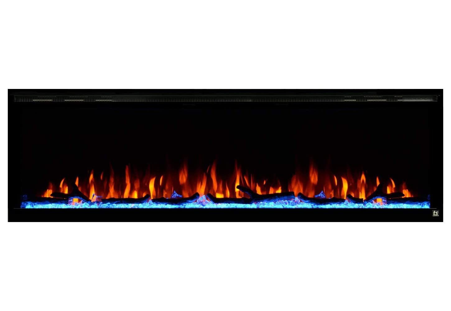 Touchstone Sideline Elite Smart 100?Wifi Enabled Electric Fireplace   80044   In Wall Recessed   60 Color Combinations   1500/75