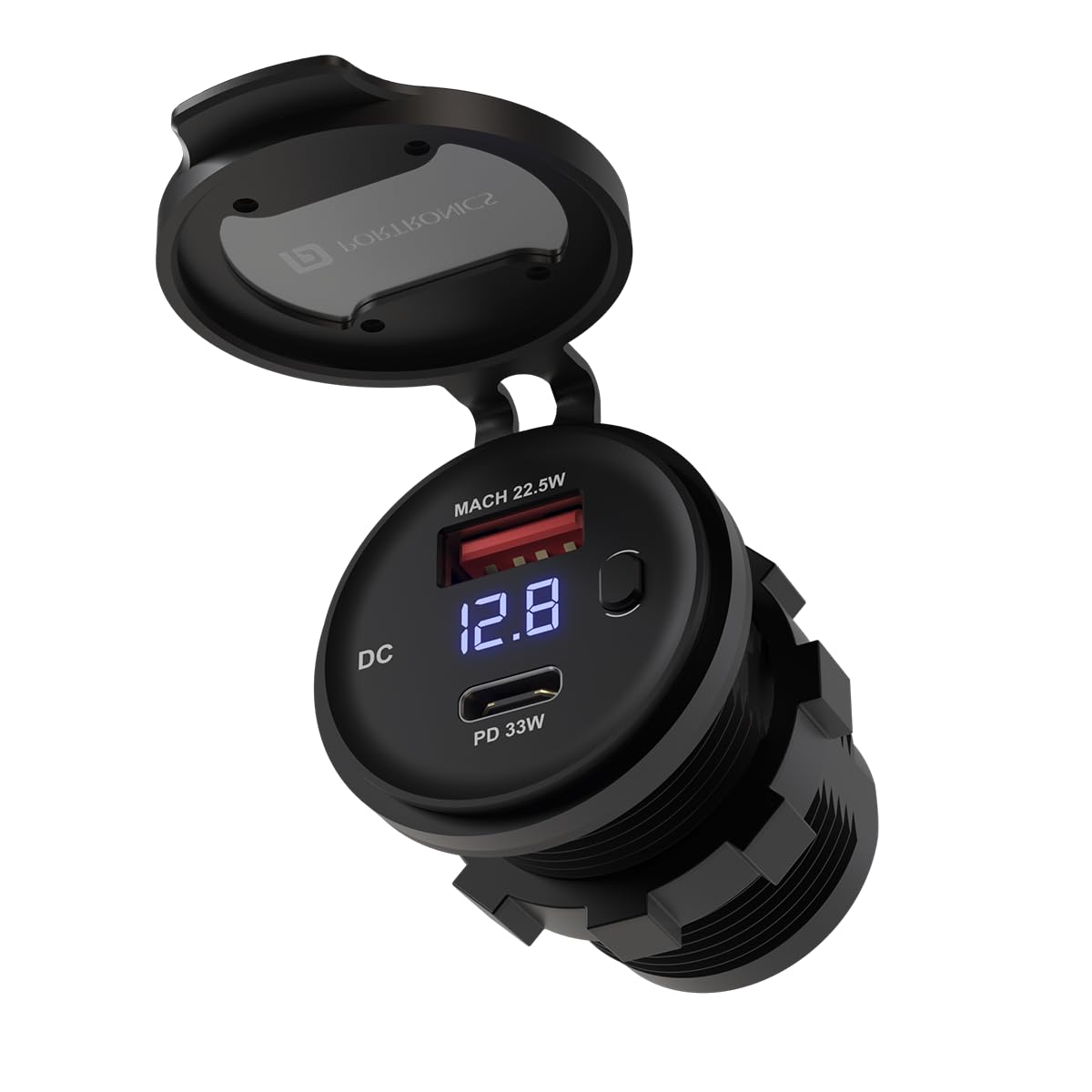 Portronics Spark 51W MultiVehicle Phone Charger, 33W TypeC Power Delivery, 18W USB Fast Charging, TypeC & USB Dual Output, fo