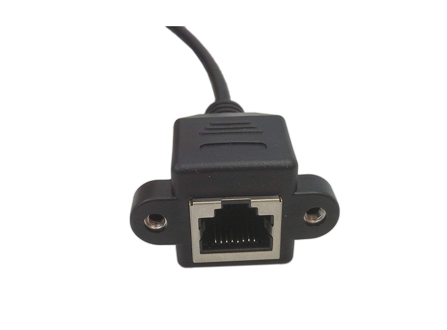 Qaoquda Cat6 Network Extension Cable,90 Degree Rj45 Male To Female Screw Panel Mount Extension Cable, Support Ethernet Cat 5E/Ca