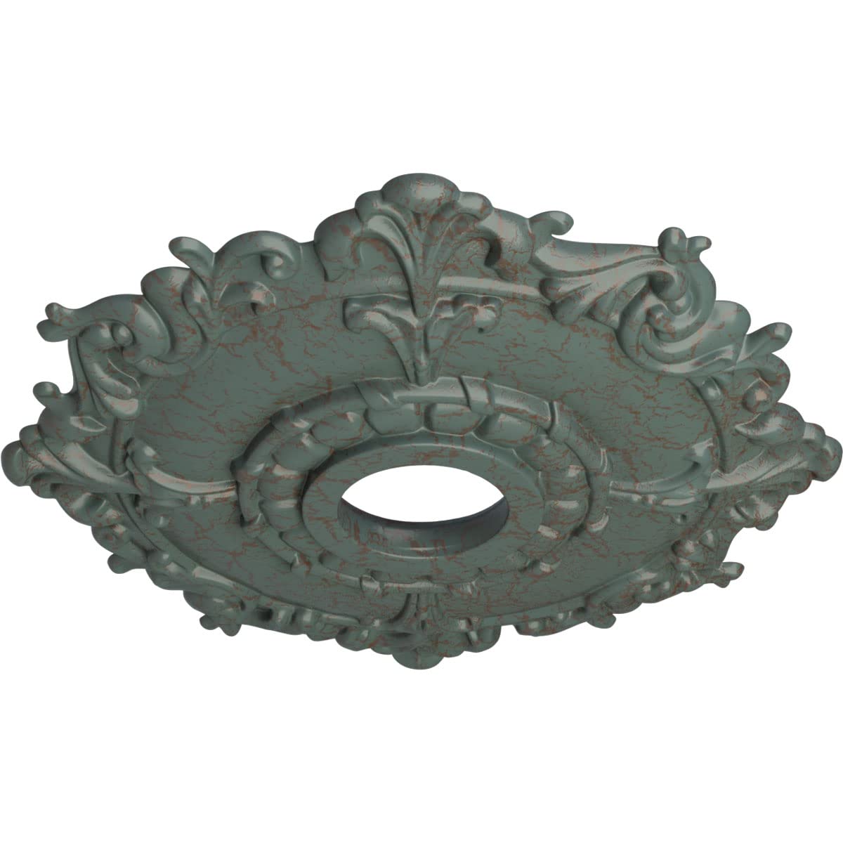 Ekena Millwork Cm18Rlcbc Riley Ceiling Medallion, 18''Od X 3 1/2''Id X 1 1/2''P, Cloud Burst Crackle