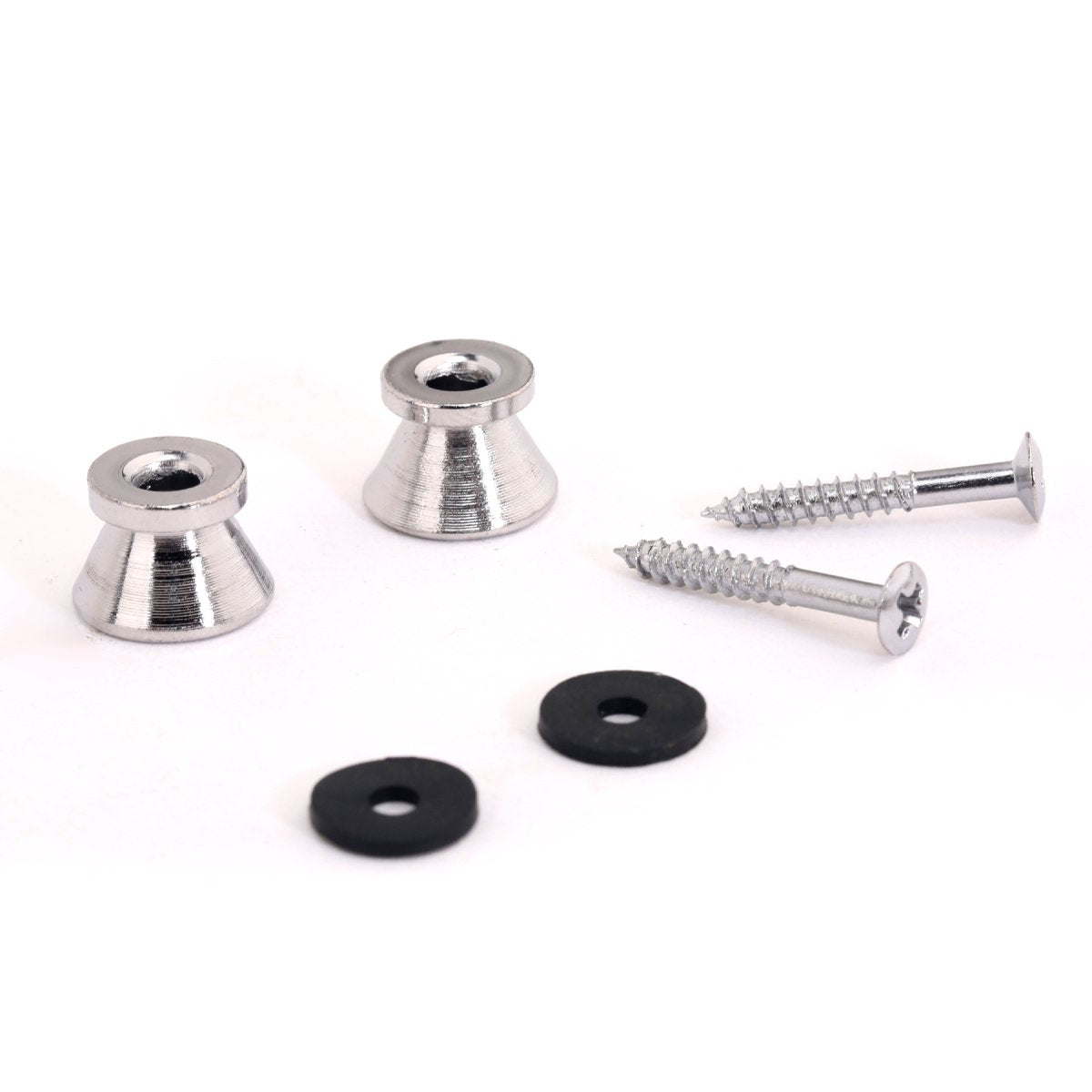 Musiclily Metal Guitar Strap Buttons End Pins For Acoustic Classical Electric Guitar Bass Ukulele,Chrome(Pack Of 4)