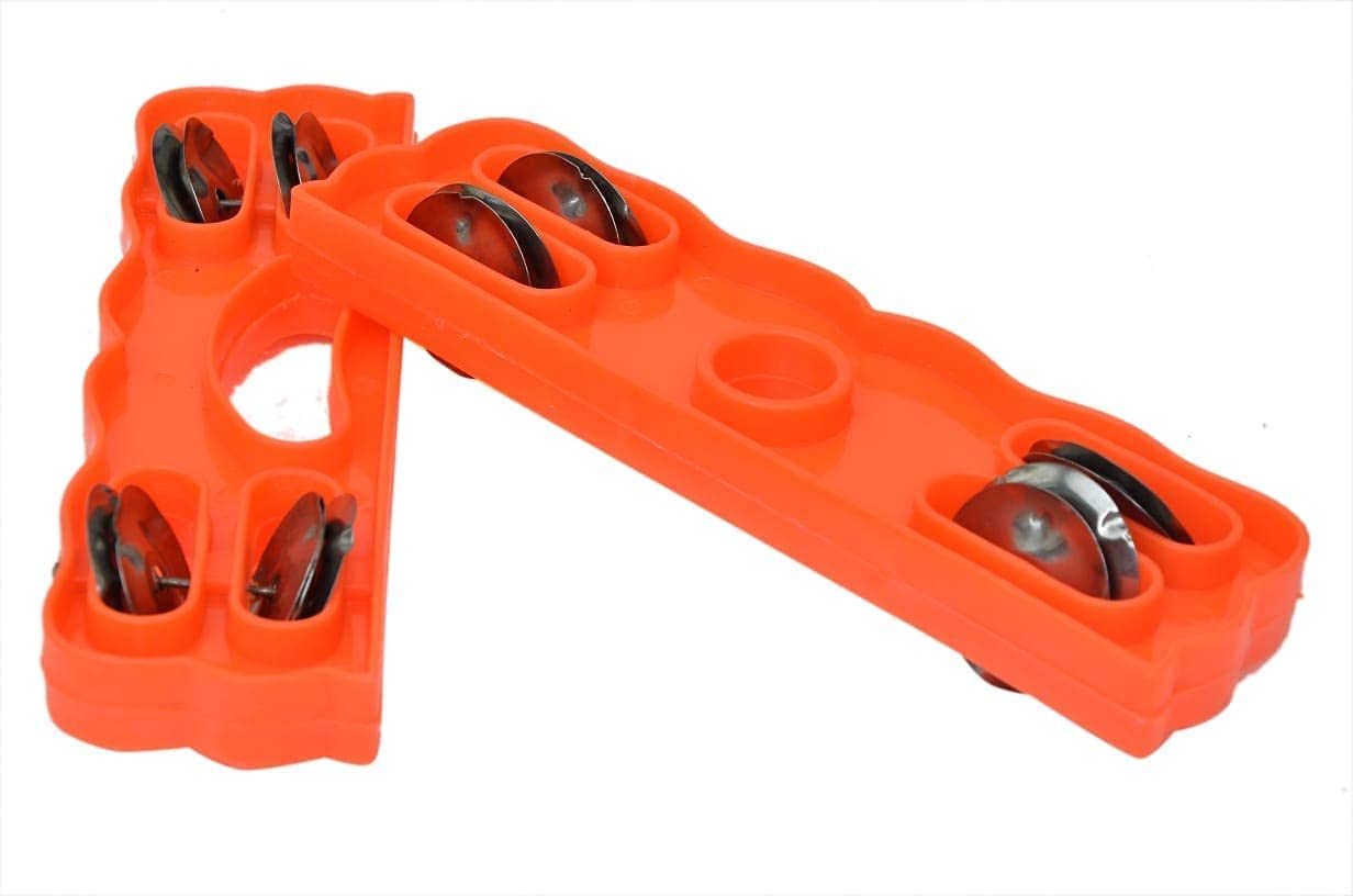 Nextomart Plastic Khartal Musical Instrument For Bhajan And Kirtans Khartal For Mandir Aarti  Set Of 2, Multicolor