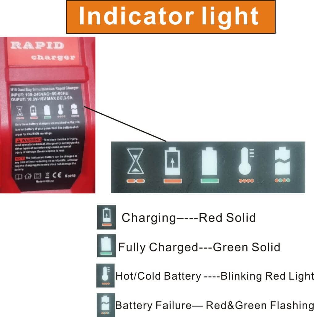 Anoitd Replace Of Milwaukee M18 Dualbay Simultaneous Rapid Charger 48 59 1802 For Milwaukee 18V M18Lithium Battery 48 11 1811,C1