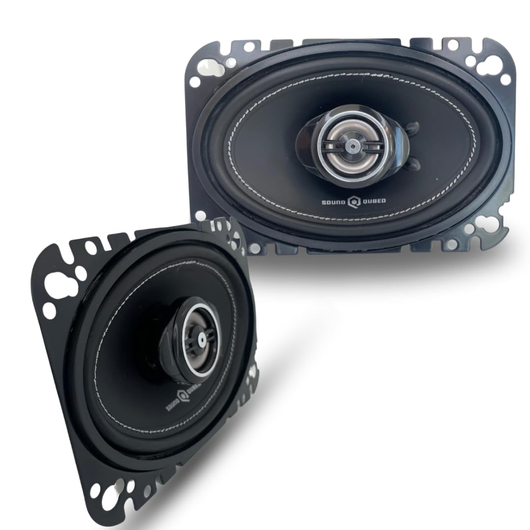 Soundqubed HDS Series Coaxial Speakers Pair 2-Way (4x6) Car Audio Speakers 270W Max Power Watts Rating Pair High Output Premium