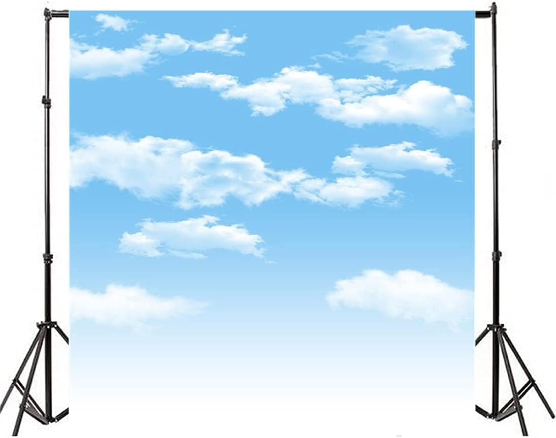 Aofoto 5X5Ft Blue Sky White Clouds Photography Background Spring Winter Party Decoration Birthday Wedding Cloud Backdrop Baby Ki