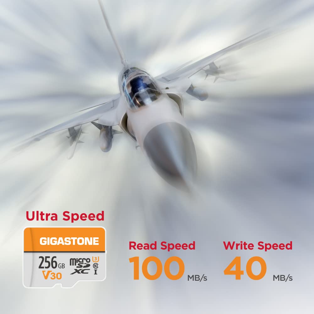 Gigastone 256Gb 5 Pack Micro Sd Card, 4K Video Pro, Gopro, Surveillance, Security Camera, Action Camera, Drone, 100Mb/S Microsdx