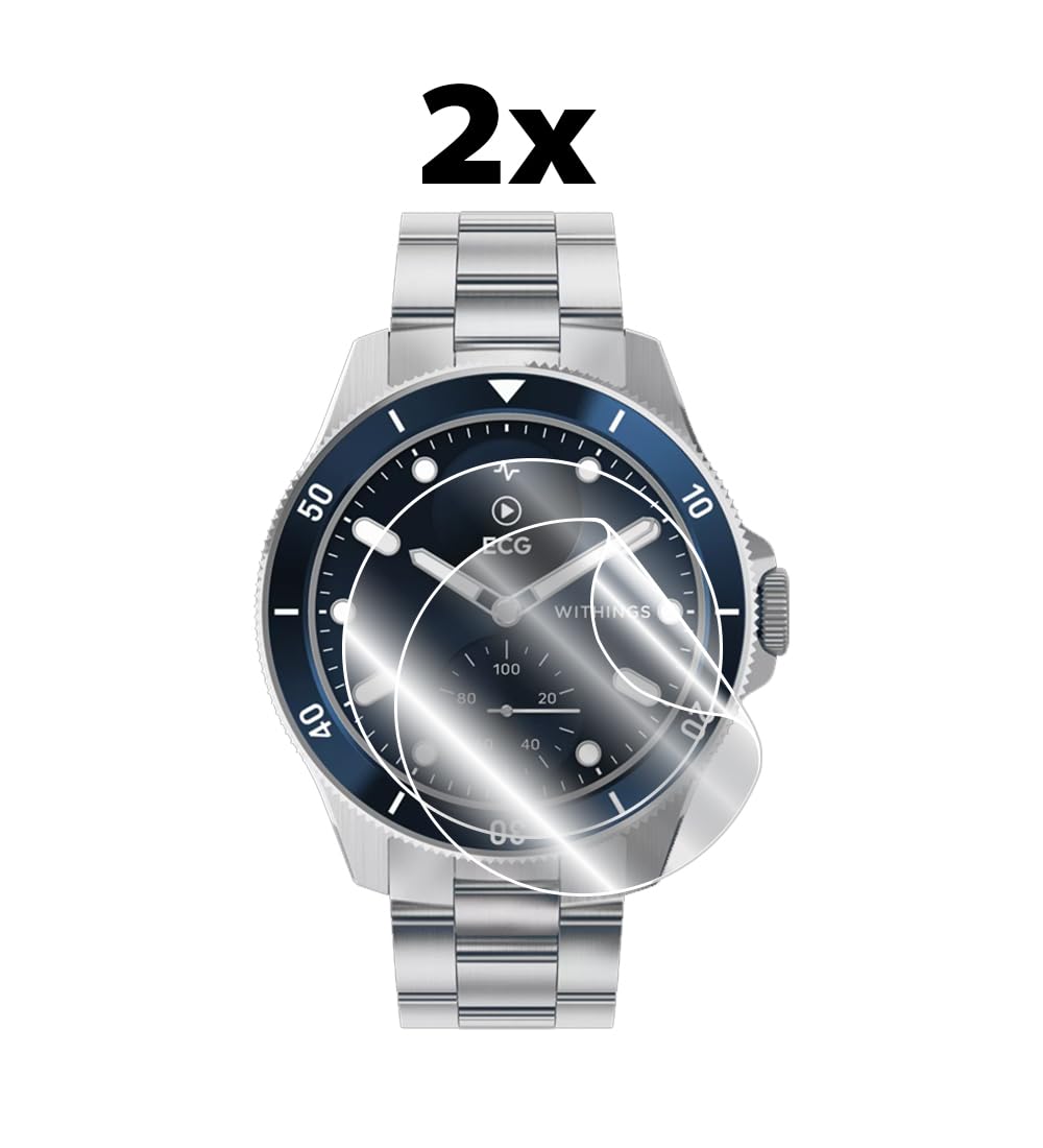 Ipg For Withings Scanwatch Nova - Hybrid Smart Watch Hydrogel Screen Protector (2 Units) Invisible Hd Clear Film Anti Scratch Gu
