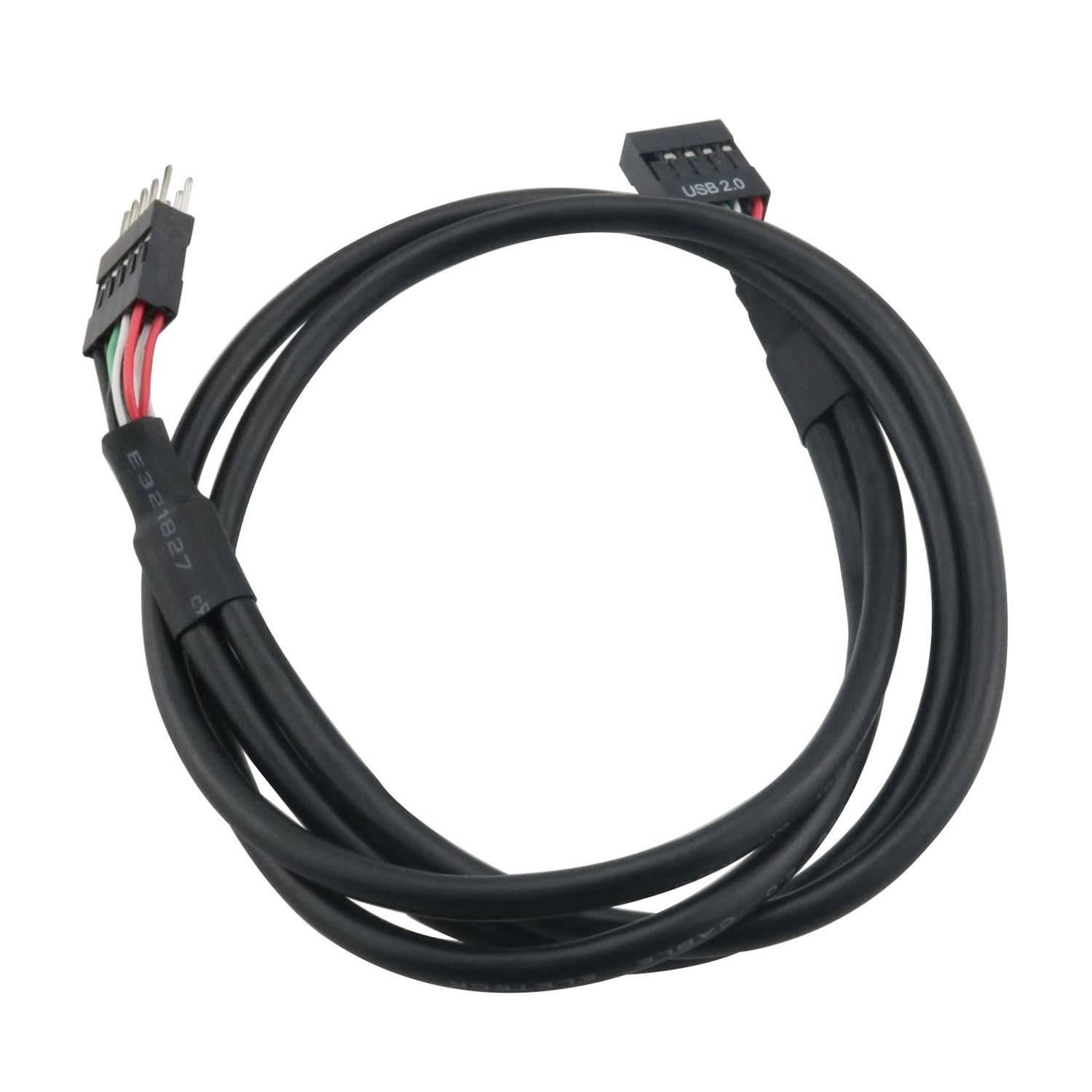 Yhxixi Black Usb 2.0 9 Pin Male To 9 Pin Female Adapter Cable 515Mm Usb2.0 9Pin M/F Multiplier Extension Cord Usb Header Extensi