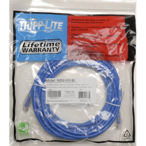 Tripp Lite Cat6 Gigabit Solid Conductor Snagless Patch Cable (Rj45 M/M )   Blue, 75 Ft.(N202 075 Bl)