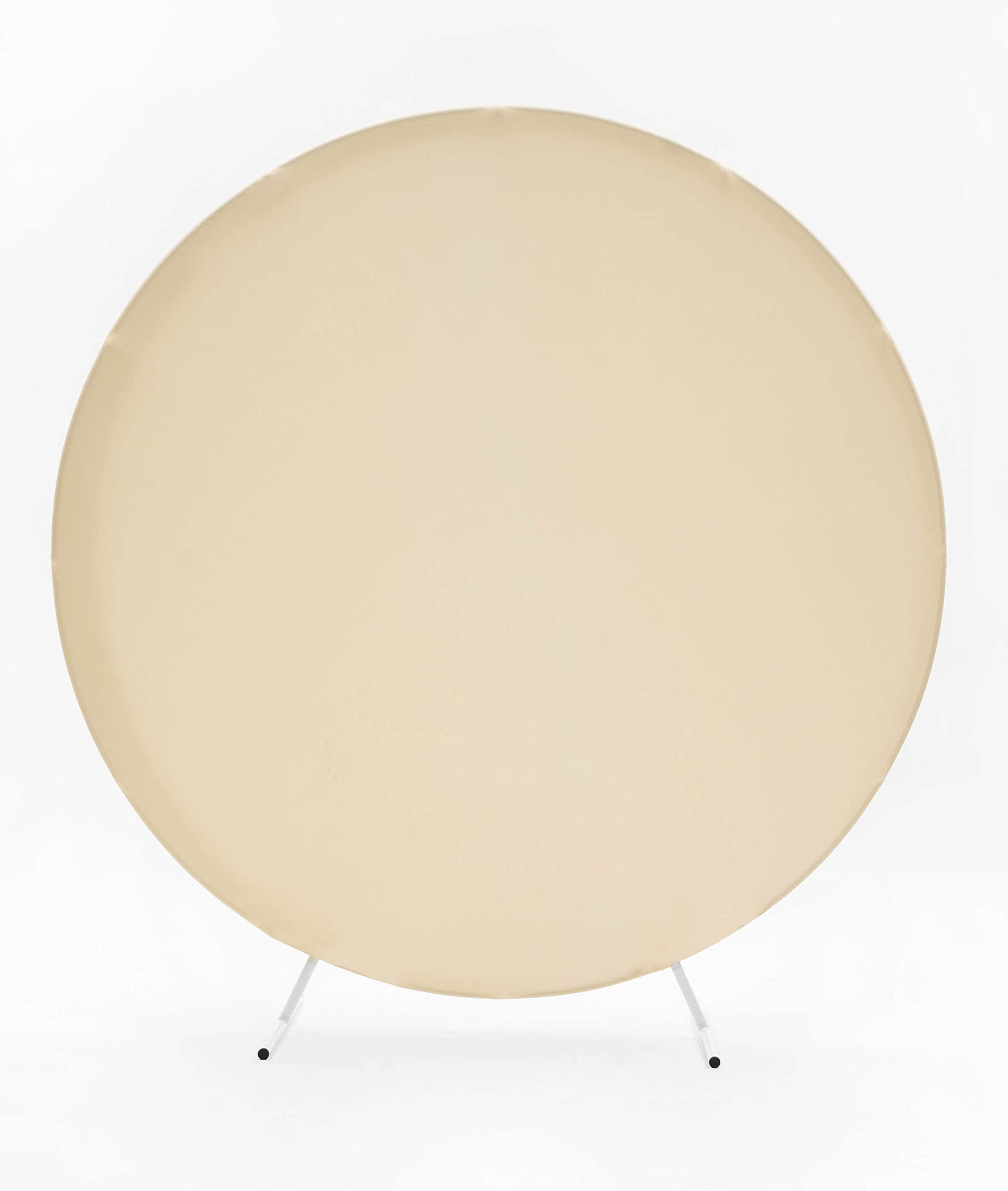 Harfirbe 6.5 Ft Round Backdrop Cover Solid Color Round Backdrop Baby Shower Beige Color Background Birthday Party Decoration