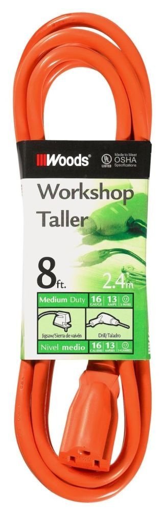 Extension Cord 8'L Org (Pack Of 1)