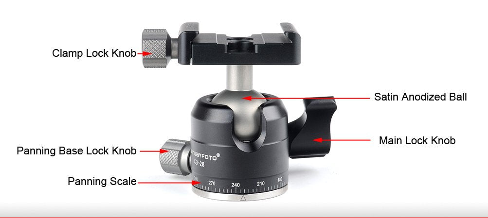 Sunwayfoto Xb-28 Low Profile Ball Head 28Mm Arca/Rrs Compatible Sunway