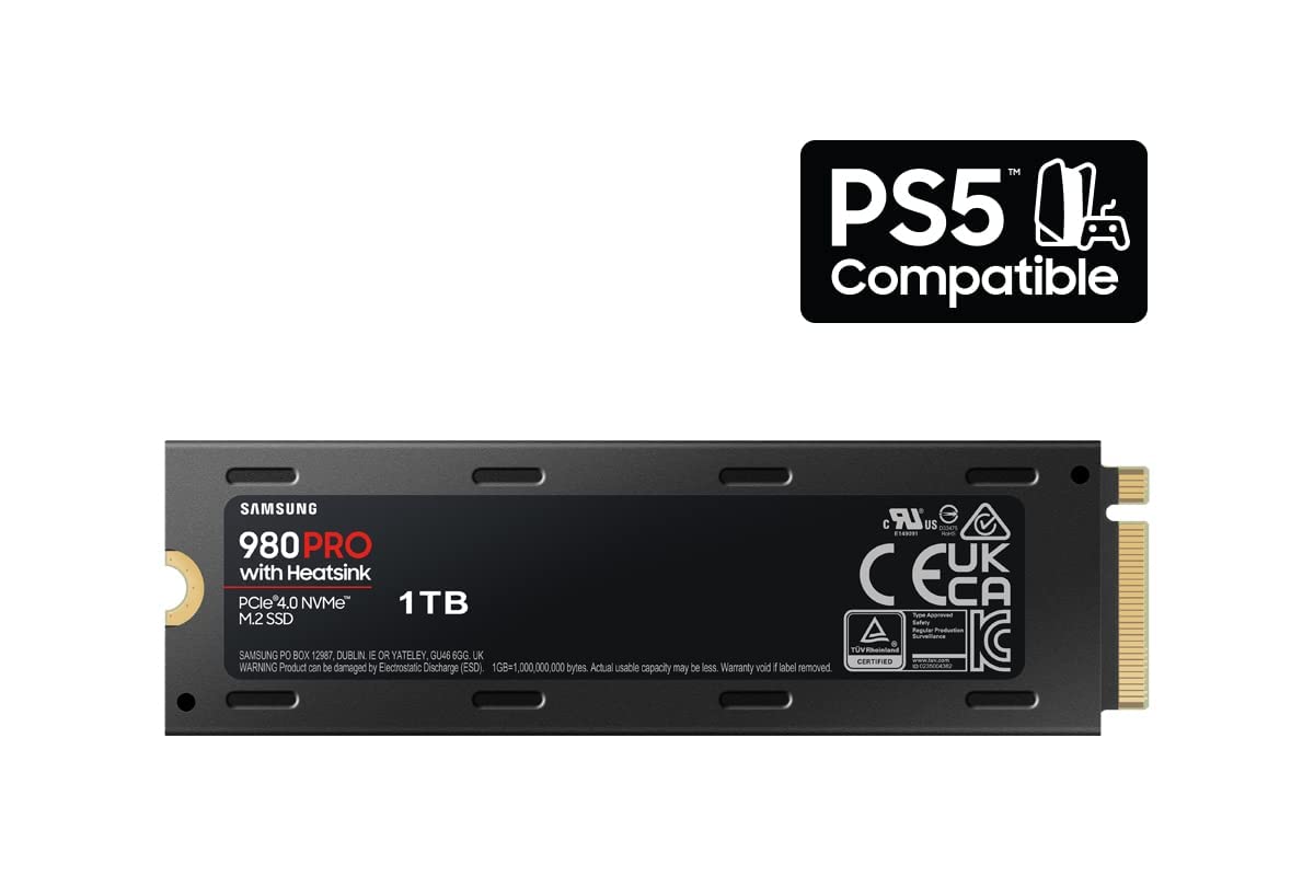 Samsung 980 Pro Ssd With Heatsink 1Tb Pcie Gen 4 Nvme M2 Internal Solid State Hard Drive, Heat Control, Max Speed, Ps5 Compatibl