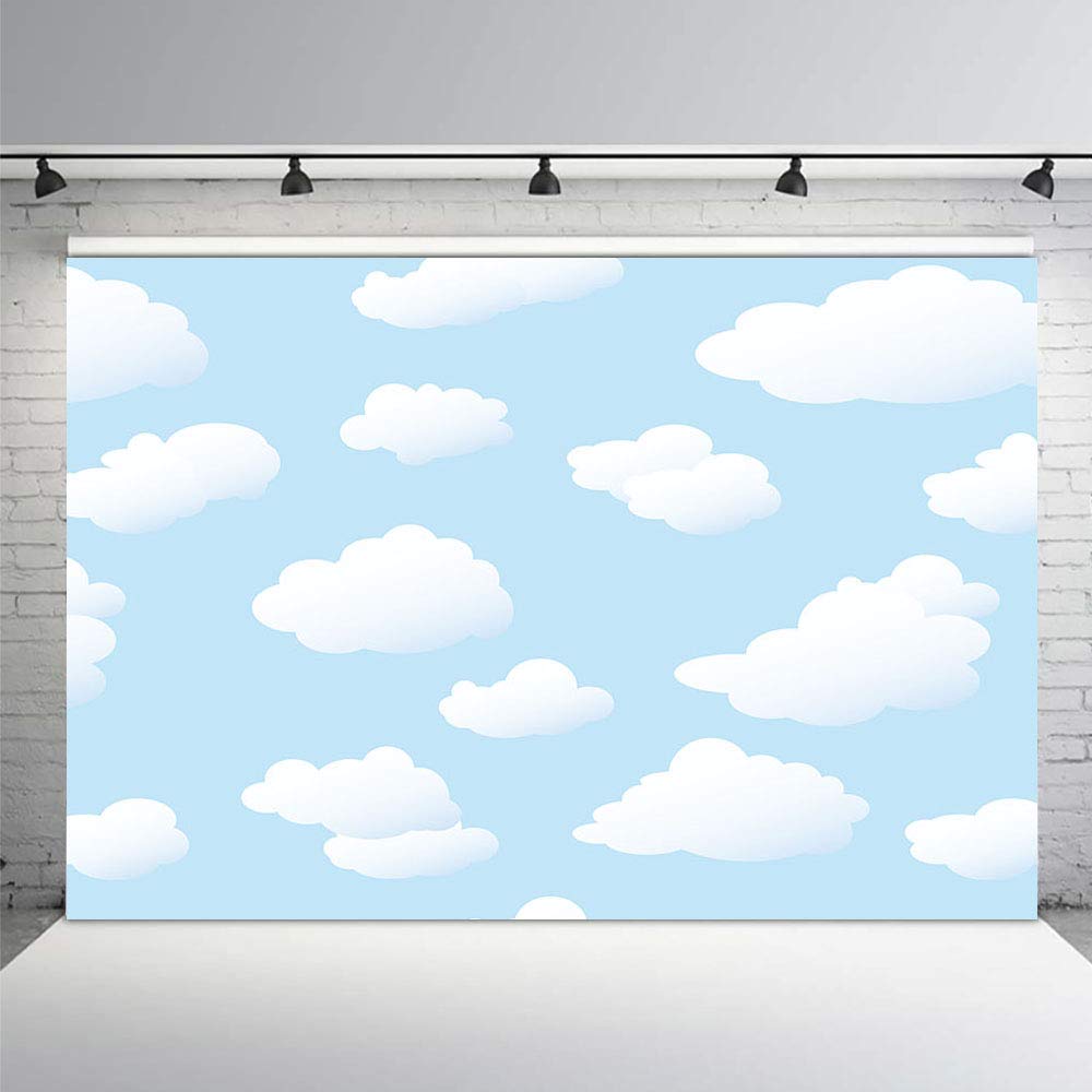 Mehofoto Blue Sky And White Cloud Photo Studio Backdrop Props Kids Birthday Party Decorations Boy Baby Shower Photography Backgr