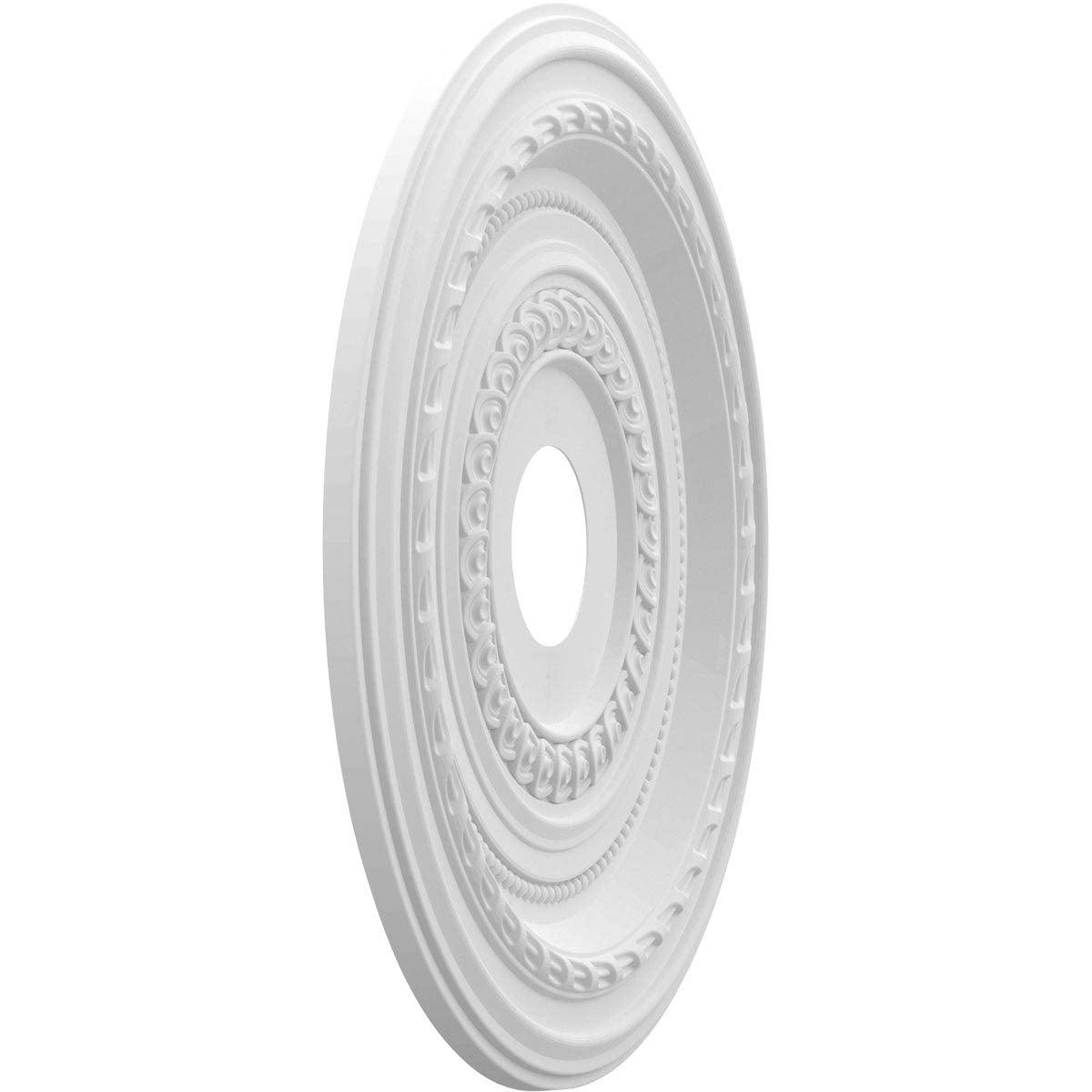 Ekena Millwork Cmp19Co Cole Thermoformed Pvc Ceiling Medallion (Fits Canopies Up To 5 1/8), 19Od X 3 1/2Id X 1P