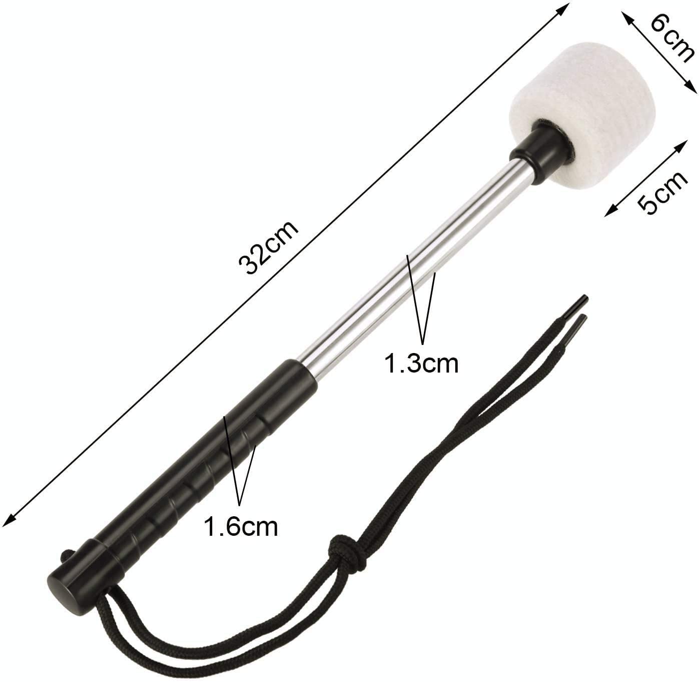 Jiayouy A Pair Of Bass Drum Mallets Timpani Mallet Felt Mallets Sticks With Stainless Steel Handle Percussion Marching Band Acce