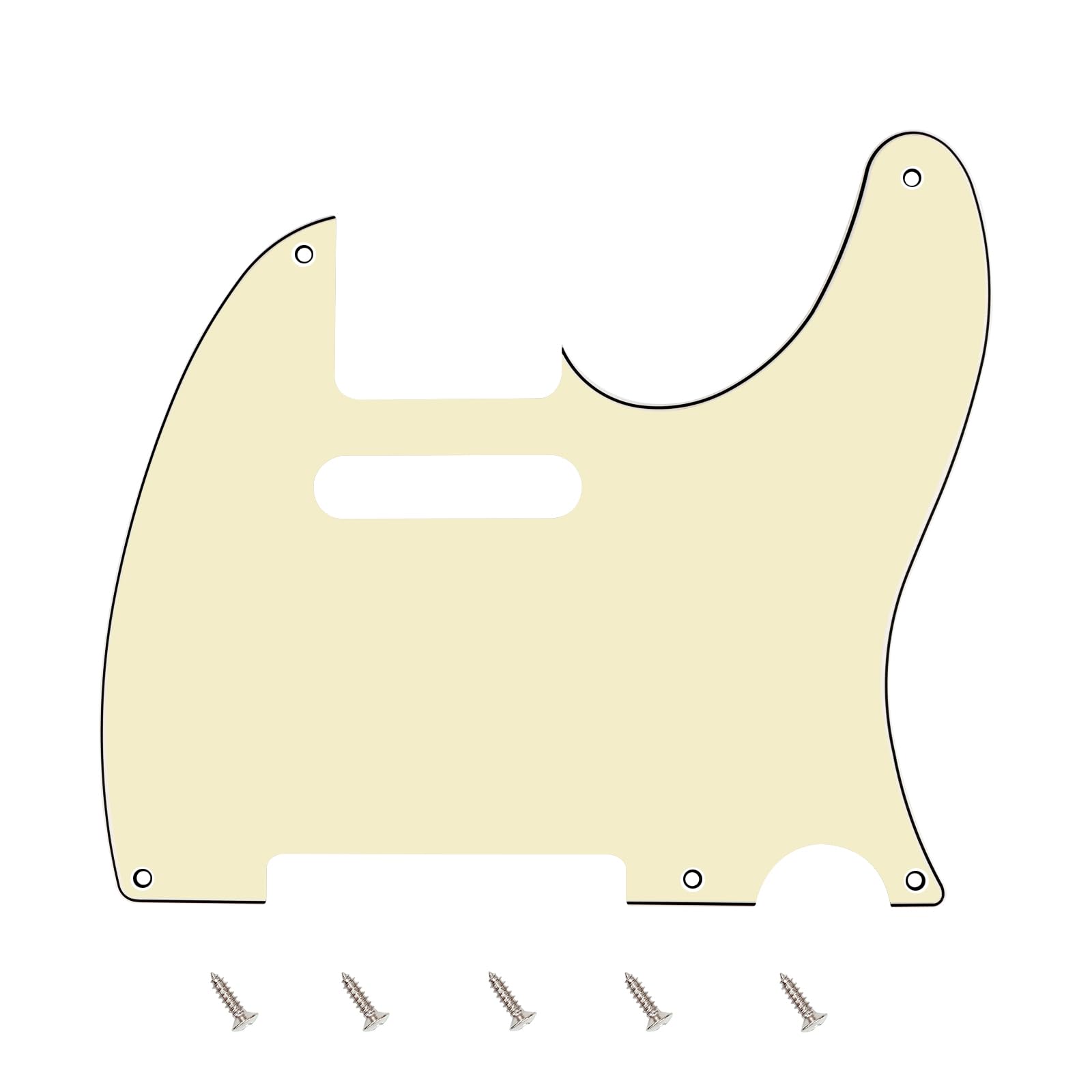 Banworks Vintage 5-Hole Tele Pickguard 3 Ply Electric Guitar Pickguard Scratch Plate for USA/Mexican Vintage Style Fender Tele T