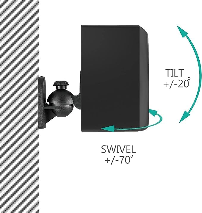Saifsmart Adjustable Speaker Wall Mount Holder, Bookshelf Speaker Wall Mount Brackets, Surround Sound Speaker Mounts Capacity Up