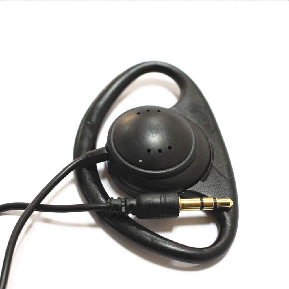 Linhuipad D Shape Earpiece Headset 3.5Mm Single Side Earphone Hook Earbud For Tour Guide System Receiver Tablet Laptop Pc Skype Youtube Mp3/4 Dvd