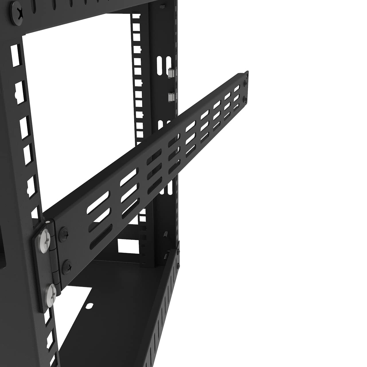 Jingchengmei 1U Hinged Blank Panel   Slot Vented Server Rack Panel For 19 Inch Network Cabinet Or Server Rack Enclosure Black (1Uvbphn, Black)