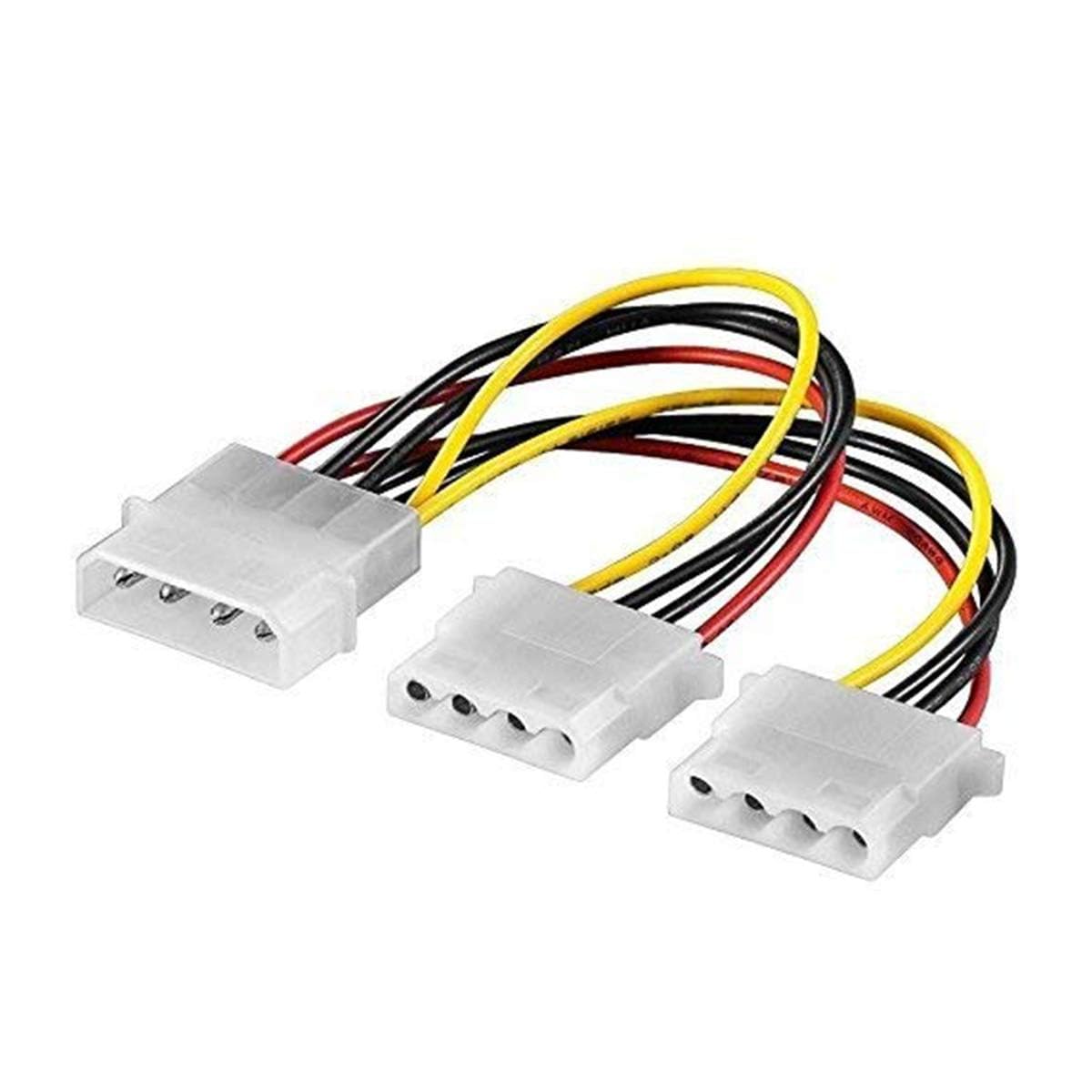 Ruitexun Molex Splitter Power Cable, Lp4 4-Pin Male To 2 X 4-Pin Female D-Type Plug Y Splitter Ide Psu Power Cable Adapter For C