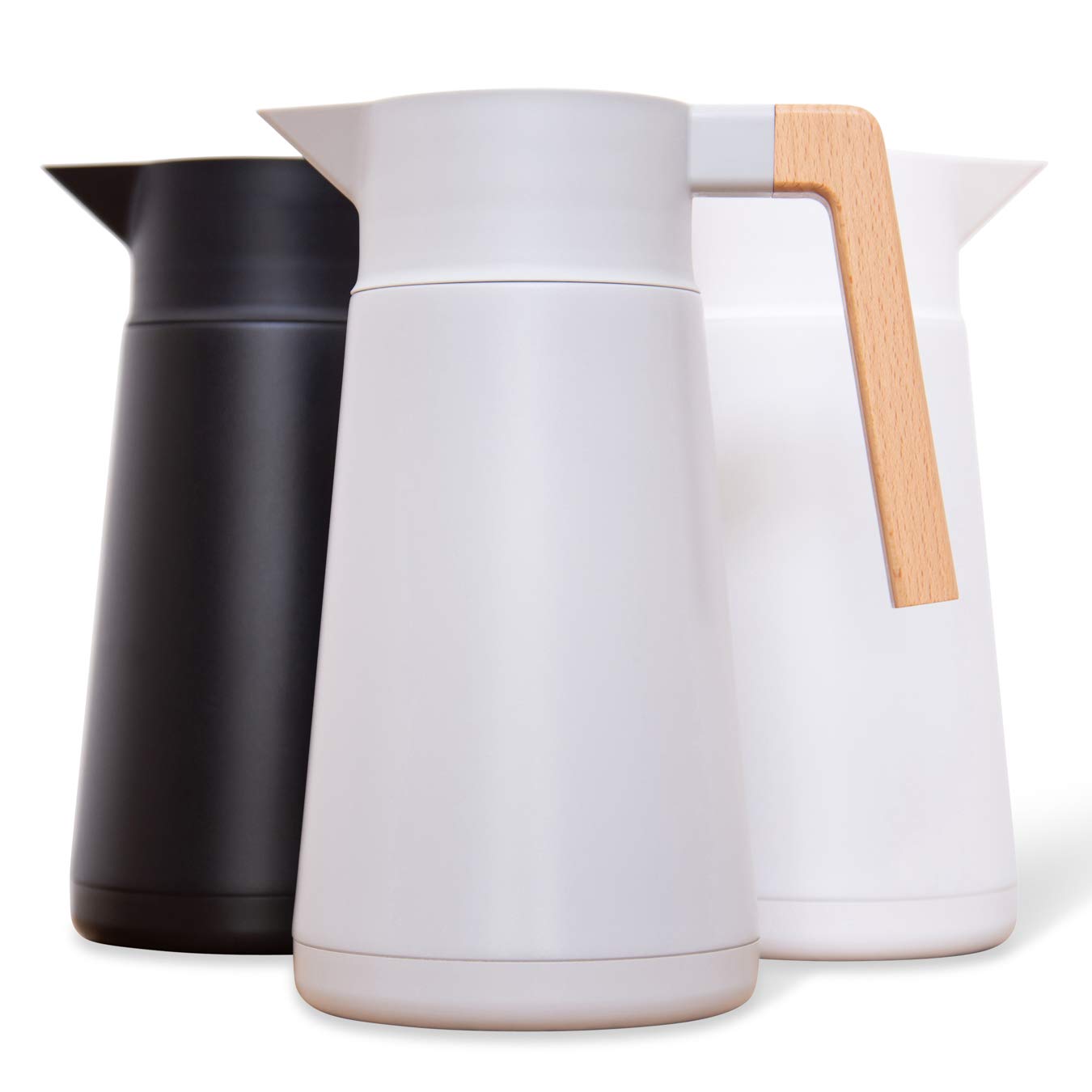 Hastings Collective Thermal Coffee Carafe 68 Oz   Large Stainless Steel Insulated Carafe   2 Liter Double Walled Vacuum Thermos