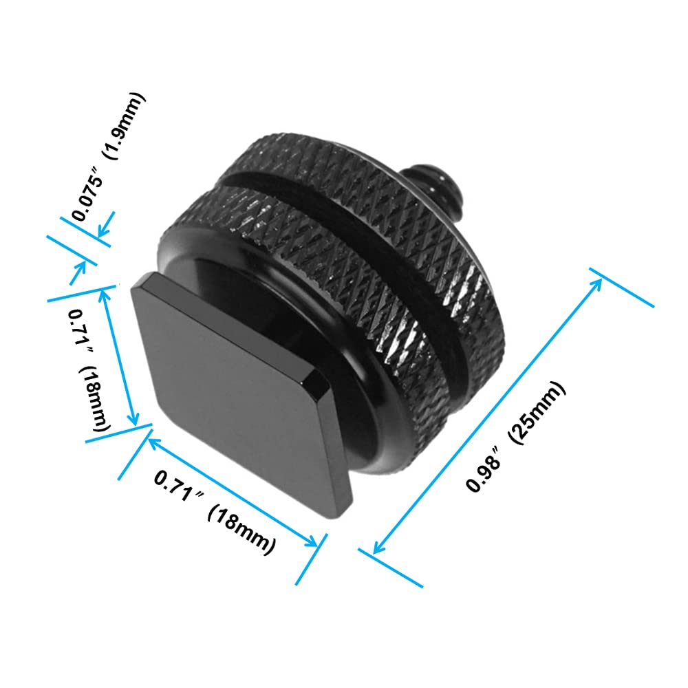 Sioti Camera Hot Shoe Adapter Mount, Camera Hot Shoe Mount, Flash Shoe Mount (Hot Shoe To 1/4')