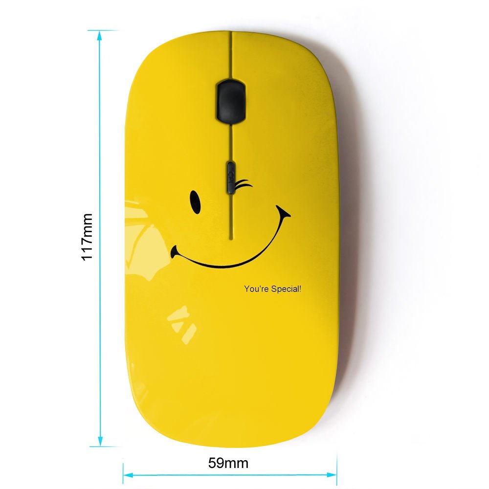 Koolmouse [ Optical 2.4G Wireless Mouse [ Cute Yellow Smiley Face ]