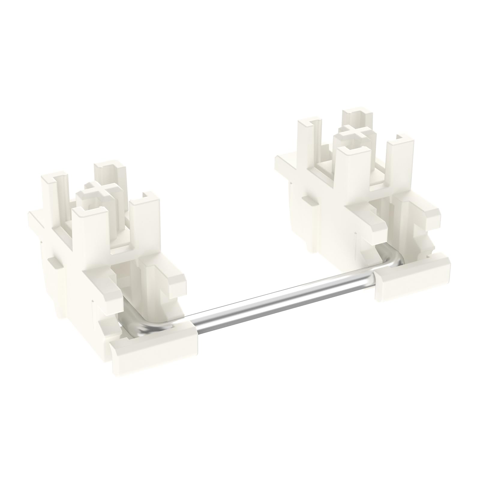 Durock Plate Mount Stabilizer V3, Innovative Pre Clipped Stem For Minimum Wire Wobble 2U 6.25U 7U Keyboard Stabilizers (V3 Cream