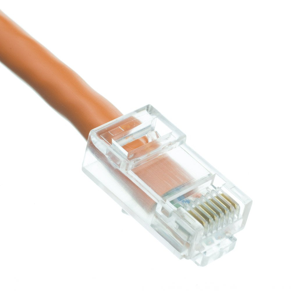 Cablewholesale 14 Foot Cat6 Orange Ethernet Patch Cable, Bootless, 24Awg Network Cable With Rj45 Gold Plated Connector, 4 Pair S