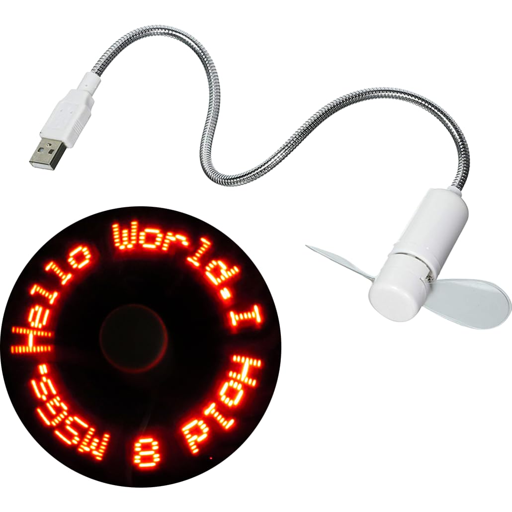 PowerTRC Programmable Message Fan with Customized Drawing-USB Powered-(Red Led)