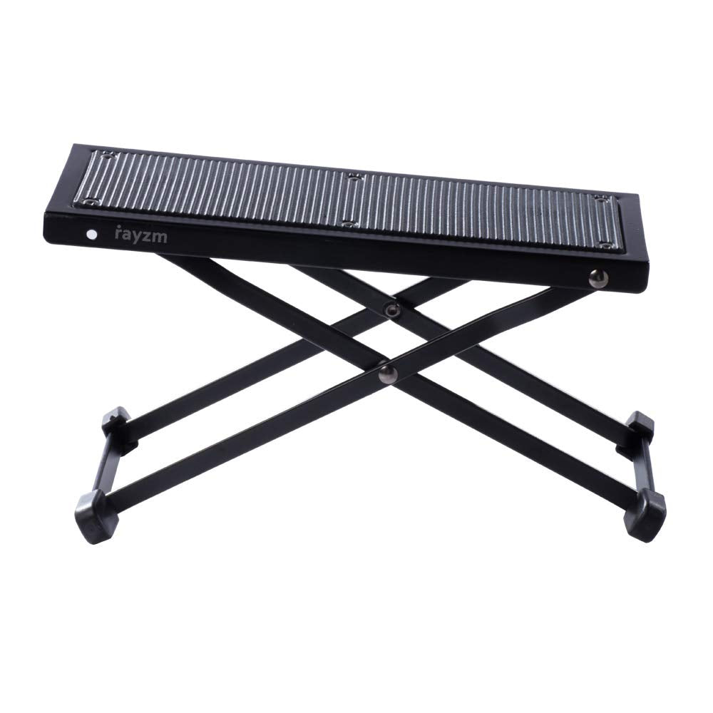 Rayzm Guitar Footrest With Anti Slip Rubber Pad, Foldable Metal Guitar Footstool For Classicalacousticelectric Guitar, Height Ad