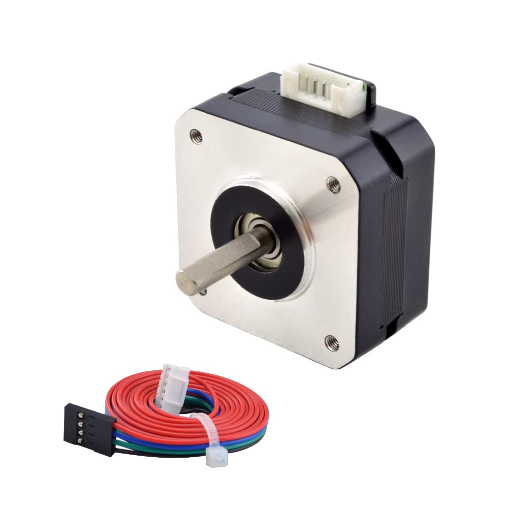 Stepperonline Nema 17 Pancake Stepper Motor 1A 17Ncm Bipolar 1.8 Degree 4 Lead 23Mm Body Length For 3D Printer Cnc Extruder