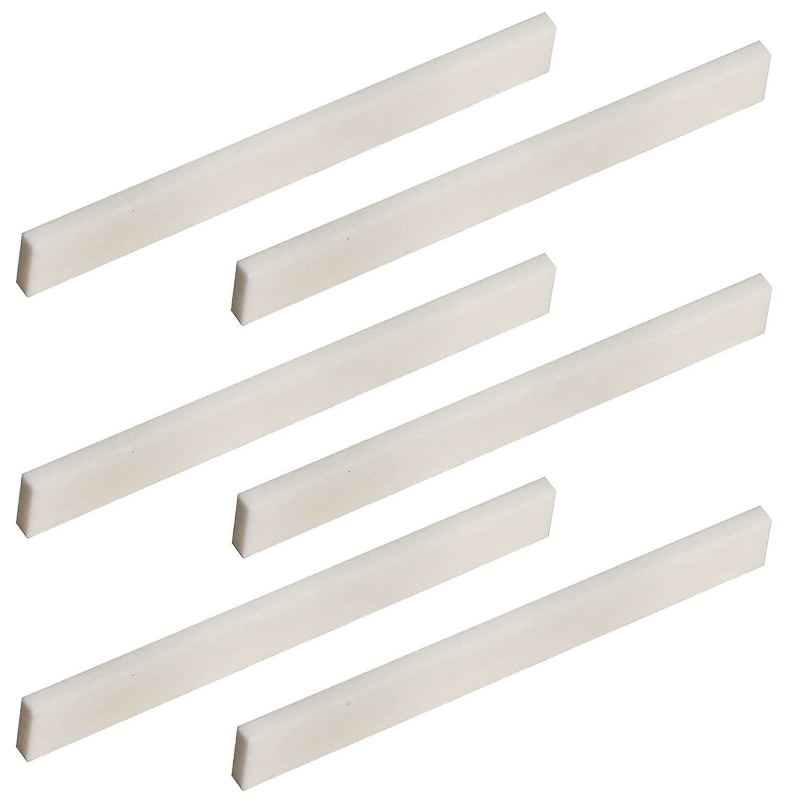 Cheerock 6Pcs Guitar Bone Saddle, Blank Guitar Bridge Saddle, Pure Bone Saddle For Electric Bass Acoustic Classical Guitar Mando