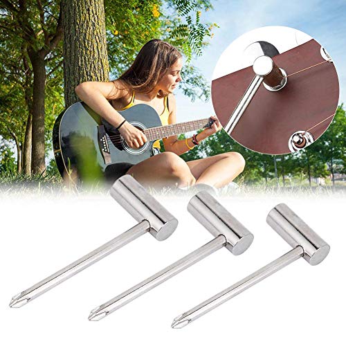 Bnineteenteam 7Mm/8Mm/6.35Mm Guitar Rod Wrench Guitar Adjustment Tool With Screwdriver For Guitar Musical Instrument Accessories(3Pcs)(Silver) Performance Accessory