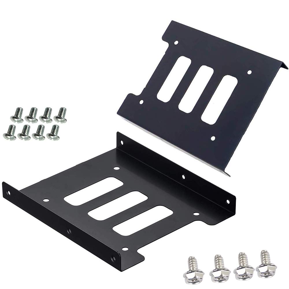 Ssd Hdd Holder 2.5 To 3.5 Mounting Bracket Hard Drive Adapter (2 Pack) (Black)
