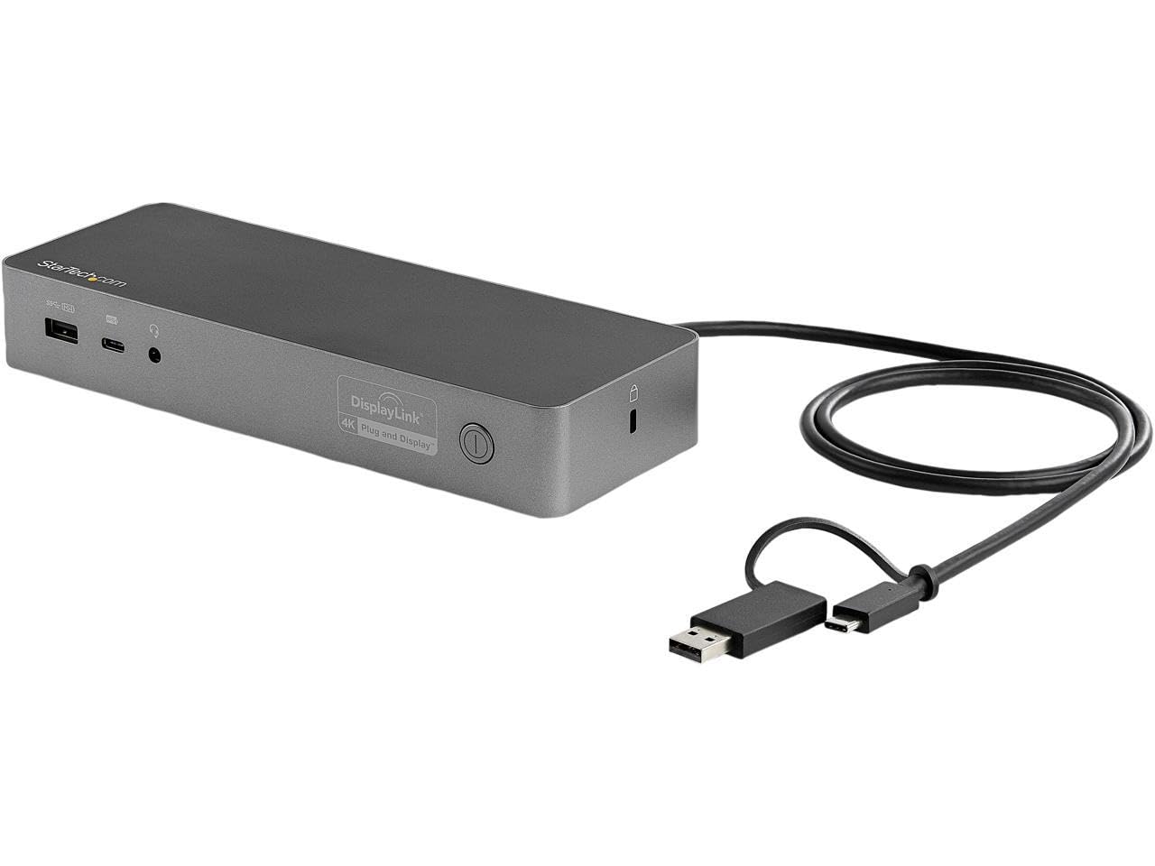 Star Tech.Com Usb C & Usb A Dock   Hybrid Universal Laptop Docking Station W/ 100W Power Delivery   Dual Monitor 4K 60Hz Hdmi &