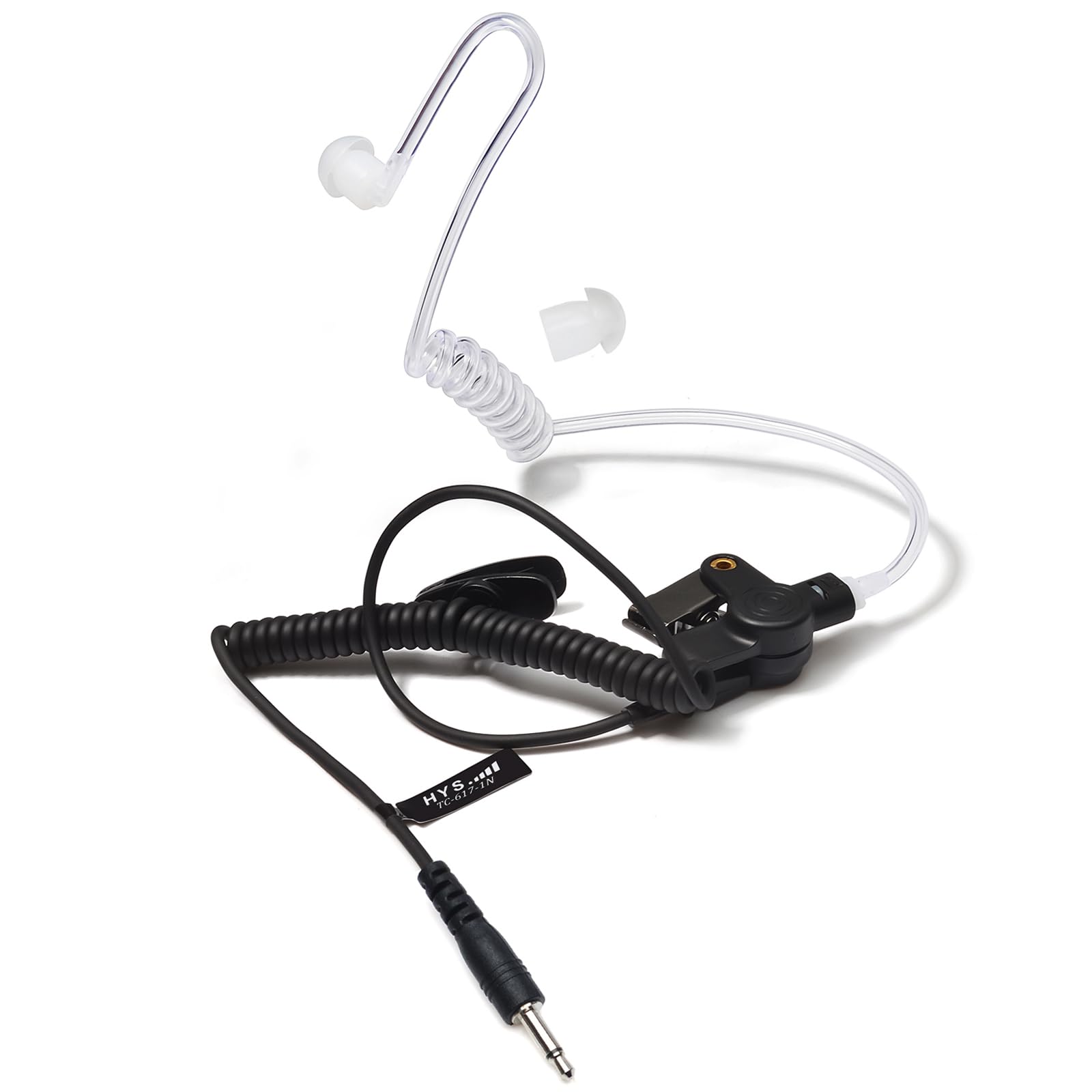 Hys Receiver/Listen Only Surveillance 3.5Mm Headset Earpiece With Clear Acoustic Coil Tube Earbud For Two Way Radios, Transceivers And Radio Speaker Mics Jacks