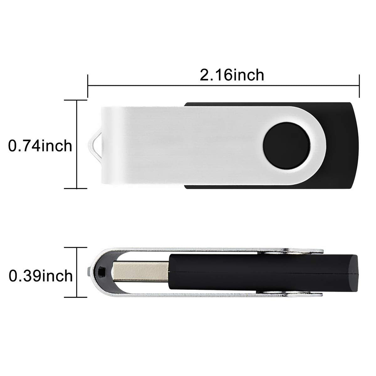 Aiibe 2Gb Flash Drive 50 Pack 2Gb Usb Flash Drives Thumb Drive Bulk Usb Drive Usb 2.0 Memory Stick Pen Drive, Wholesale (2Gb, Black)