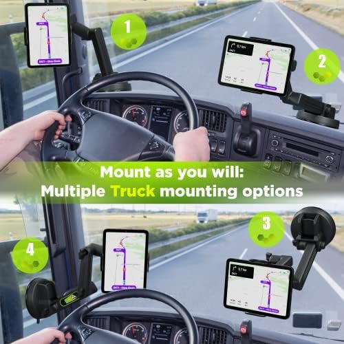Truckules Tablet Mount For Truck   Heavy Duty Super Suction Cup For Tablet & Ipad Mount Truck Dashboard Windshield 16.7 Inch Lon