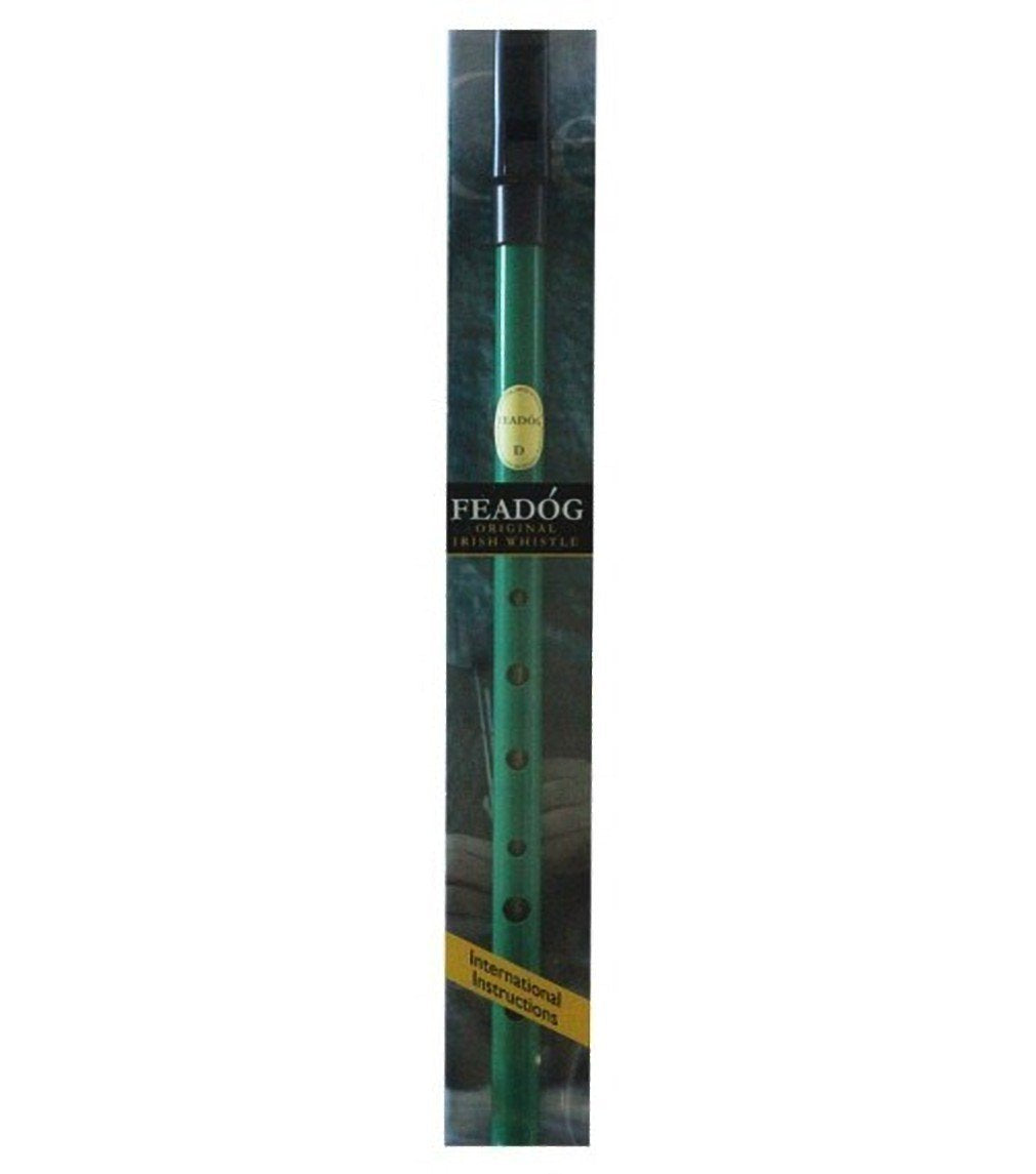 Fead  G Brass Traditional Irish Tin Whistle In The Key Of D, Green Colour
